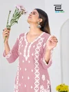 Messi By Blue Hills Rayon Thread Work Kurti With Bottom Size Combo
